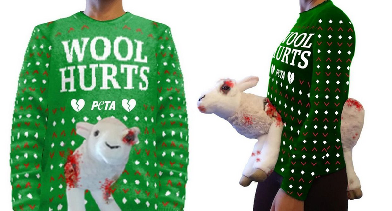 PETA sells $150 ‘Wool Hurts’ Christmas Sweater
