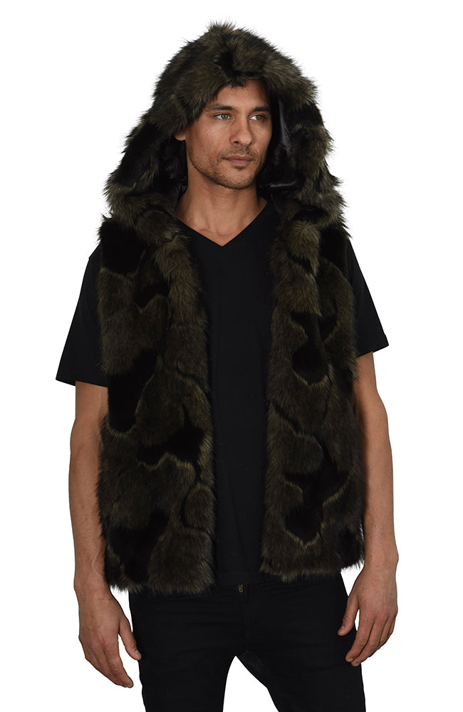 Wolf Vest Camouflage Faux Fur