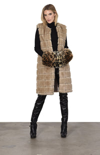 Leopard Vest Faux Fur