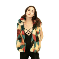 Bear ‘Lost in the City’ Vest Tribeca Red Faux Fur-Faux Addict